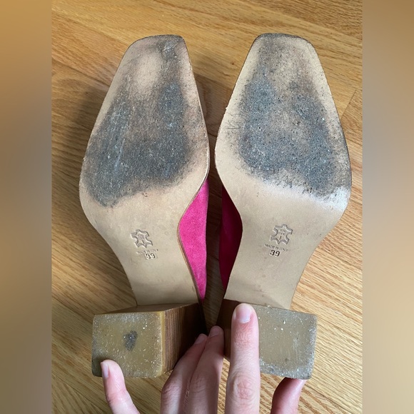 Vintage Embroidered Pink Suede Mules - Picture 6 of 7